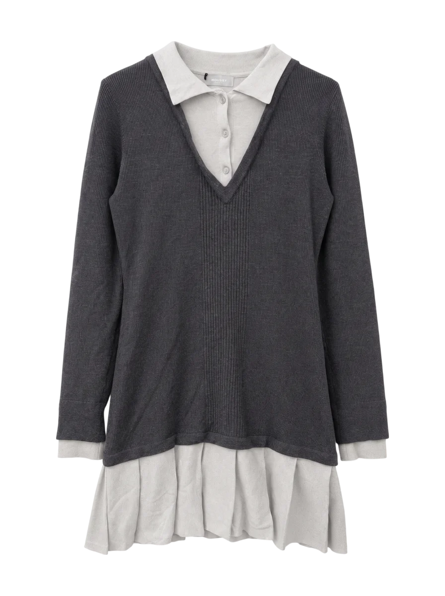LAYERED KNIT MINI DRESS