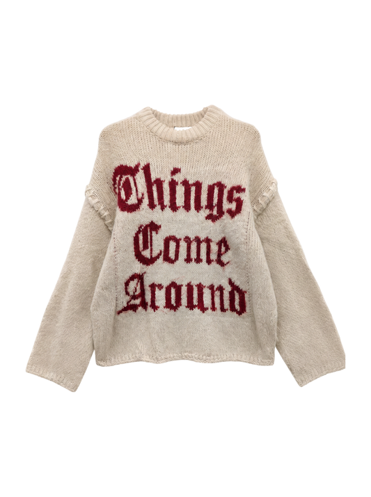 JACQUARD WORD SWEATER