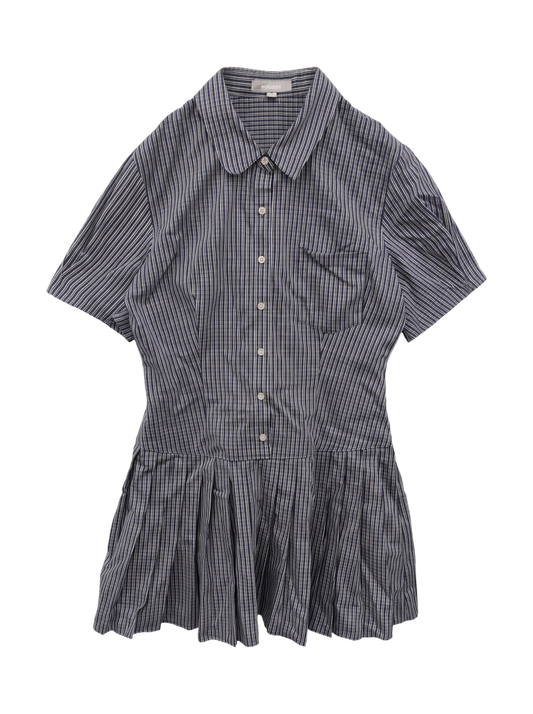 PLEATED SHIRT MINI DRESS