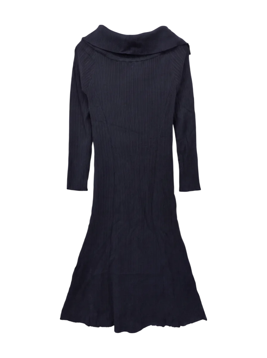 ASYMMETRY COLLAR KNIT DRESS