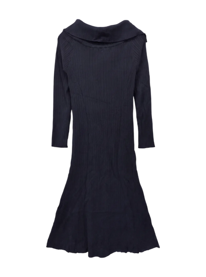 ASYMMETRY COLLAR KNIT DRESS
