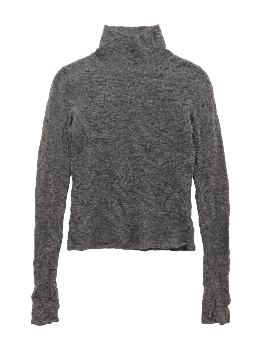 SHEER TURTLE NECK KNIT TOP