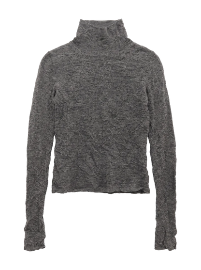 SHEER TURTLE NECK KNIT TOP