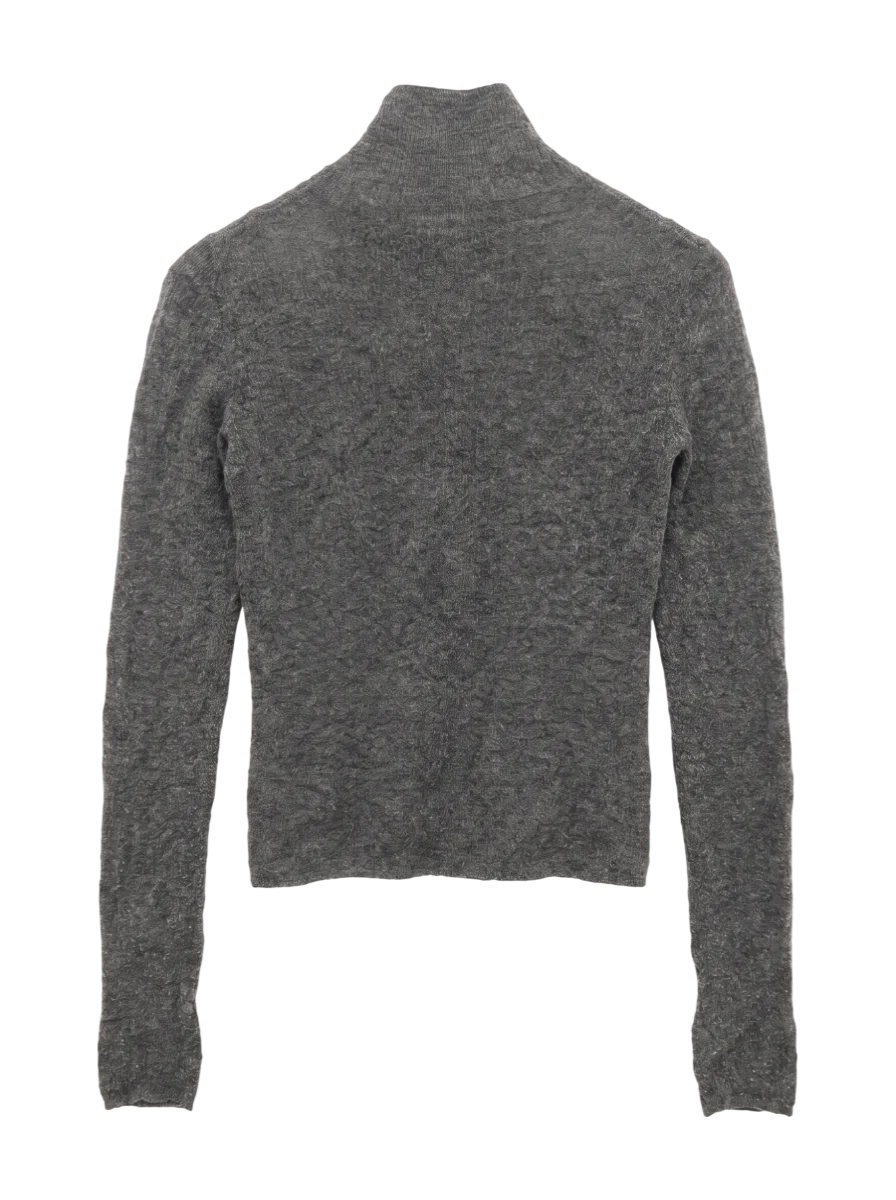 SHEER TURTLE NECK KNIT TOP