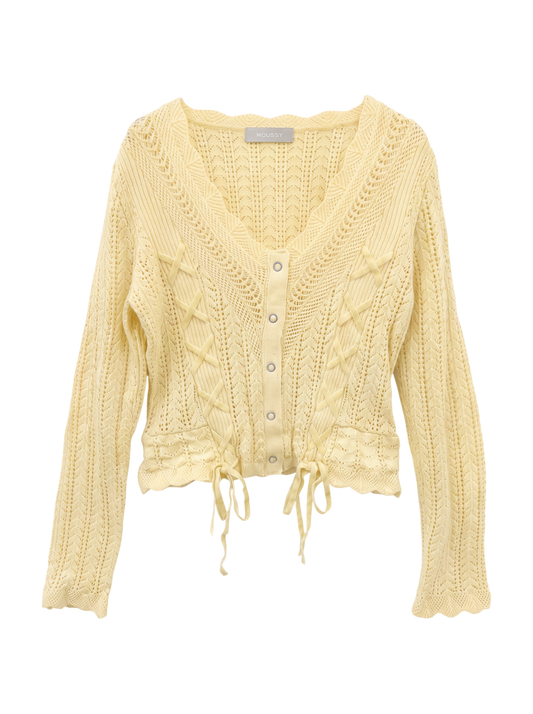 LACE UP RIBBON CARDIGAN