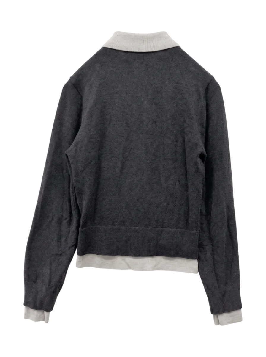 DOUBLE LAYERED KNIT SHIRT