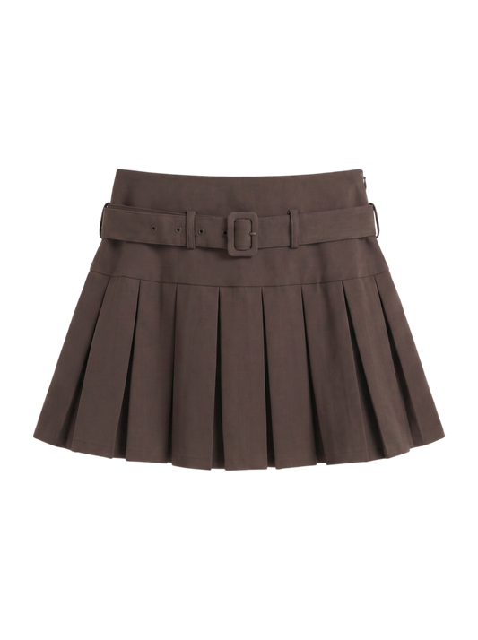 LOW SLUNG PLEATED MINI SKIRT