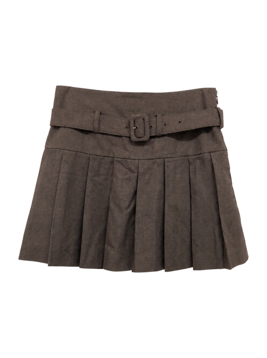 LOW SLUNG PLEATED MINI SKIRT