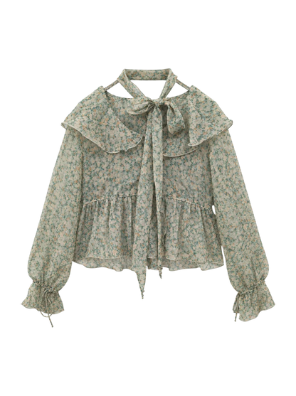BOW TIE CHIFFON BLOUSE