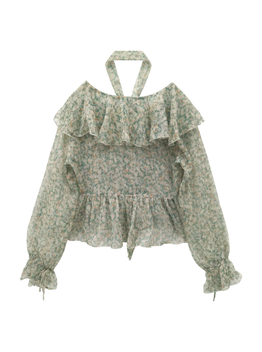 BOW TIE CHIFFON BLOUSE