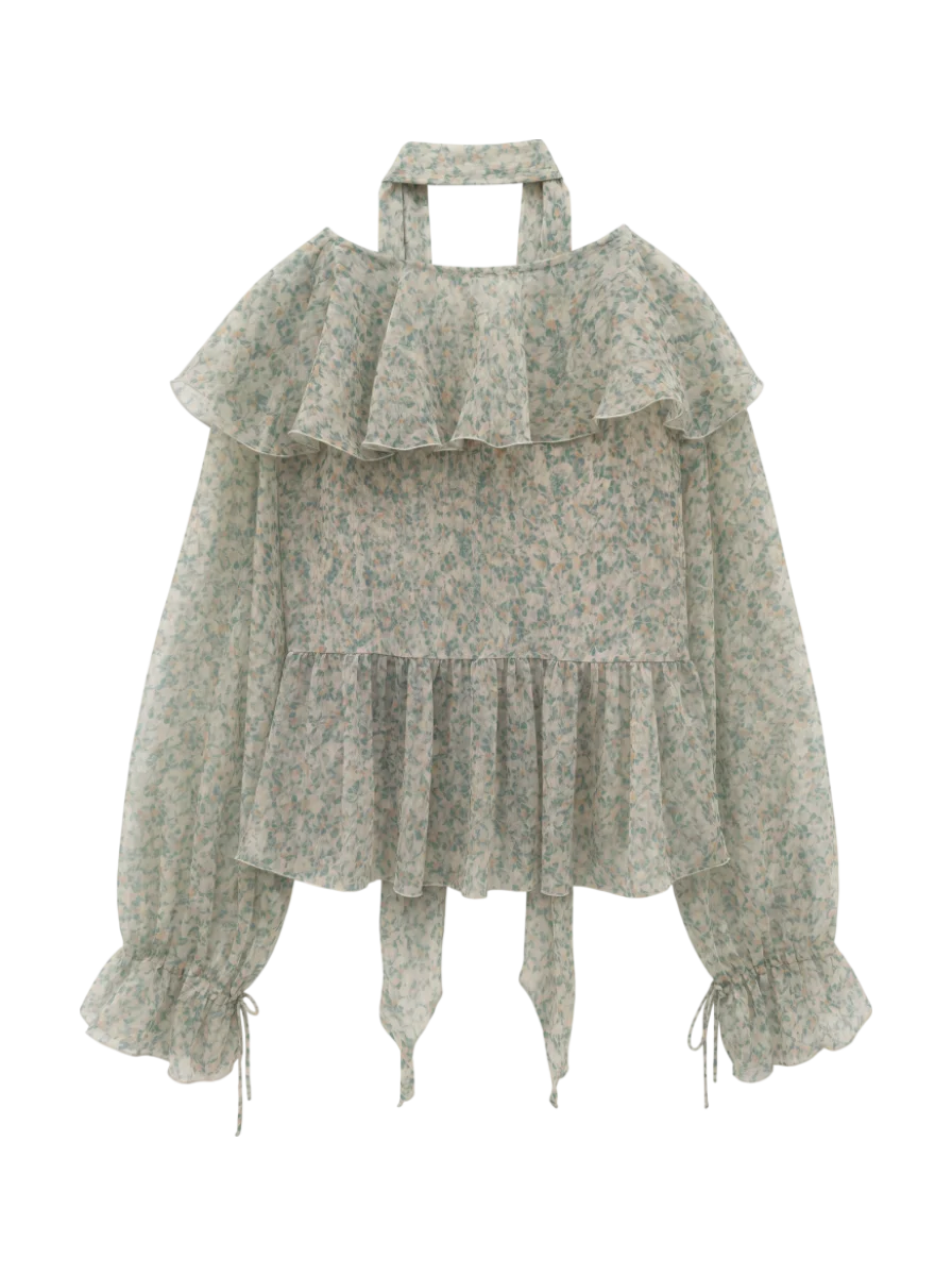BOW TIE CHIFFON BLOUSE