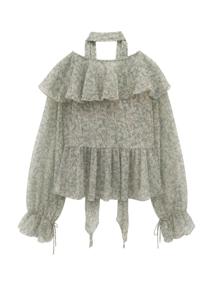 BOW TIE CHIFFON BLOUSE