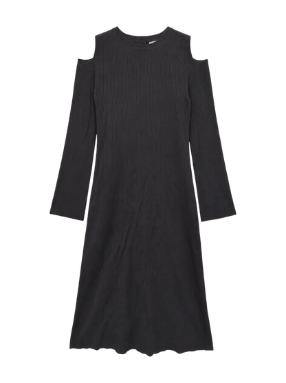 OPEN SHOULDER KNIT DRESS