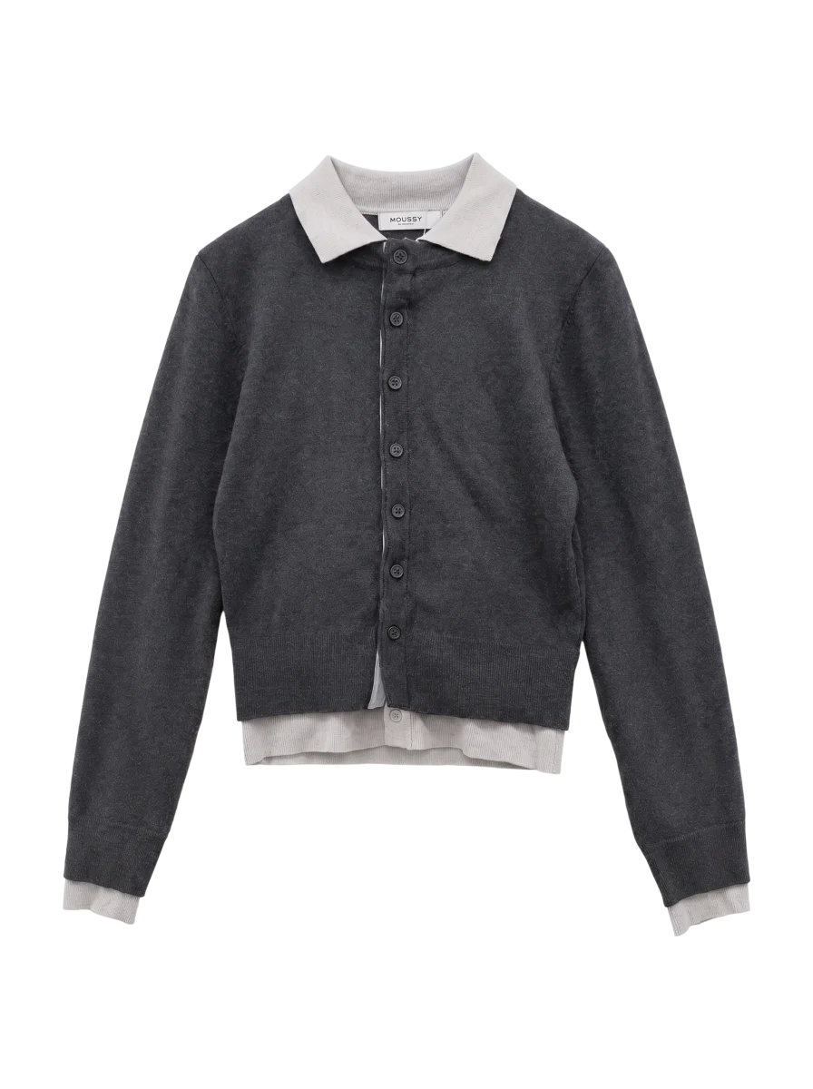 DOUBLE LAYERED KNIT SHIRT