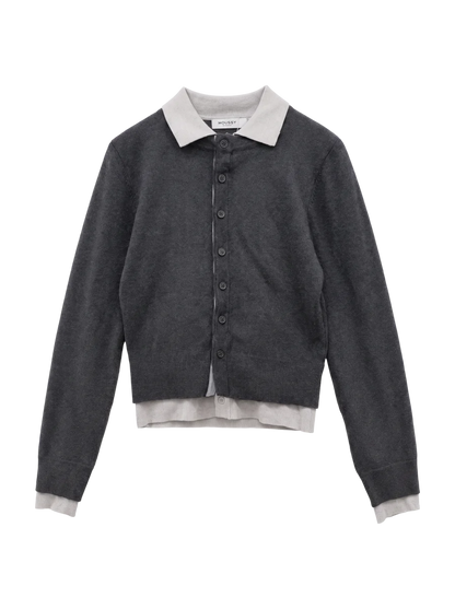 DOUBLE LAYERED KNIT SHIRT