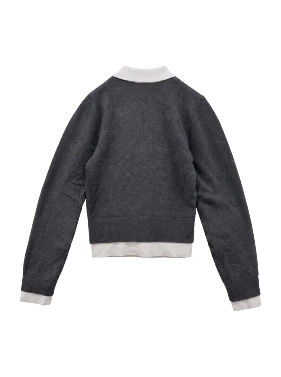 DOUBLE LAYERED KNIT SHIRT
