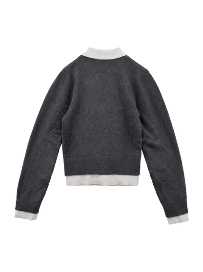 DOUBLE LAYERED KNIT SHIRT