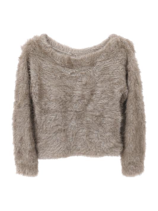 FAUX FUR KNIT CROP TOP