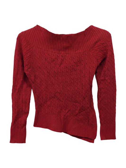 ASYMMETRY SHOULDER CABLE KNIT