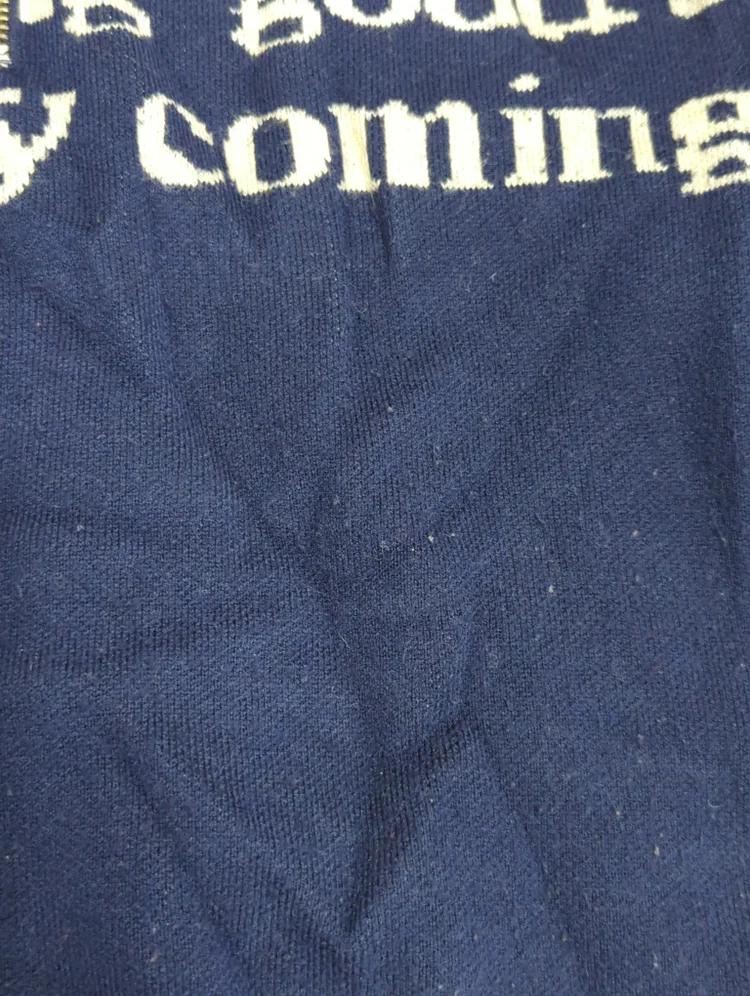 LETTERED HALF ZIP SWEATER