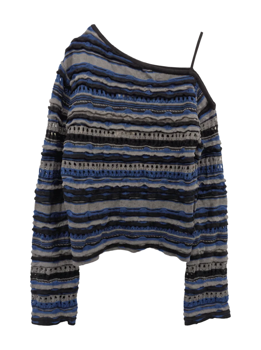 RANDOM STRIPE OFF SHOULDER TOP