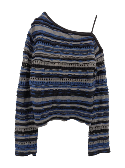 RANDOM STRIPE OFF SHOULDER TOP