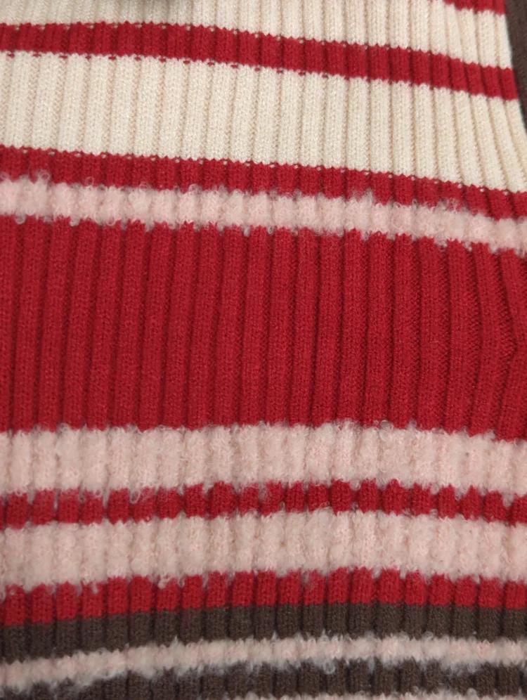 STRIPE ZIP UP KNIT SHIRT
