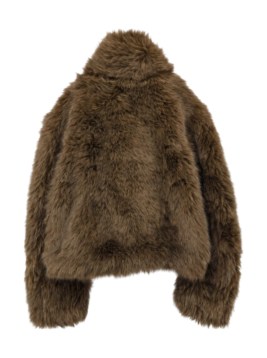 F/FUR STAND COLLAR JACKET