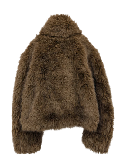 F/FUR STAND COLLAR JACKET