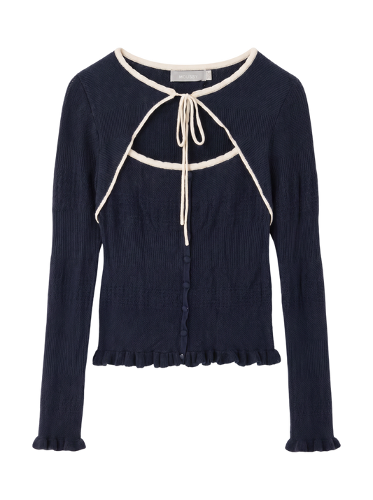 BOW DESIGN LAYERED KNIT