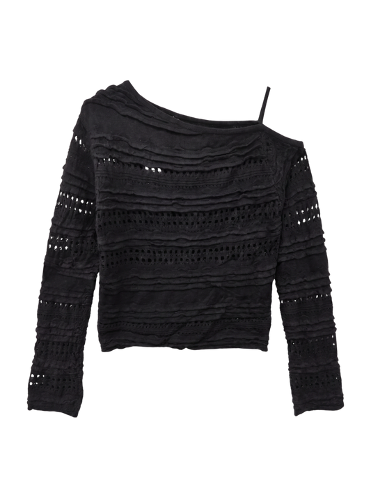 RANDOM STRIPE OFF SHOULDER TOP