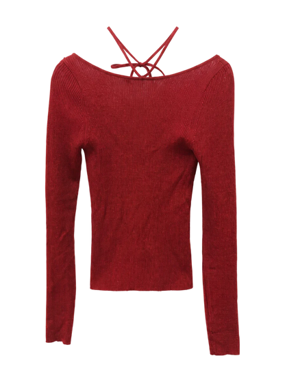 GLITTER TIE KNIT TOP