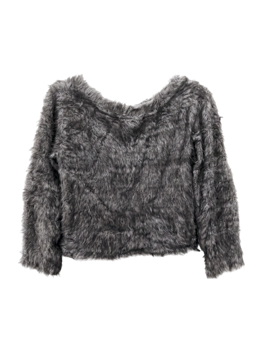 FAUX FUR KNIT CROP TOP