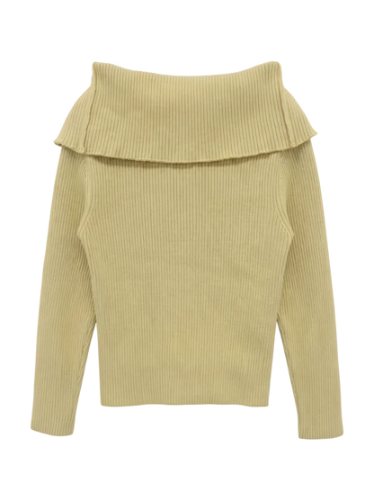 BIG COLLAR ZIP UP KNIT