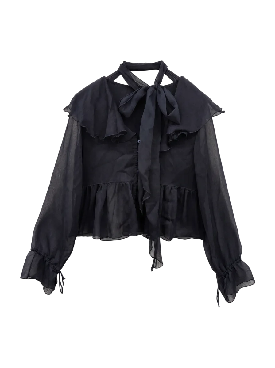 BOW TIE CHIFFON BLOUSE