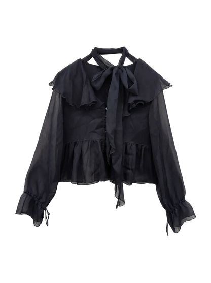 BOW TIE CHIFFON BLOUSE