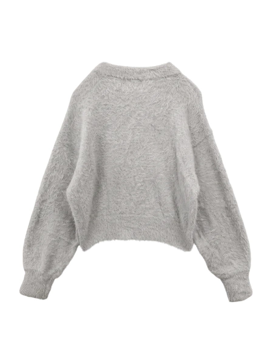 FLUFFY MOUSSY KNIT TOP