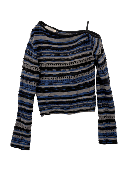 RANDOM STRIPE OFF SHOULDER TOP