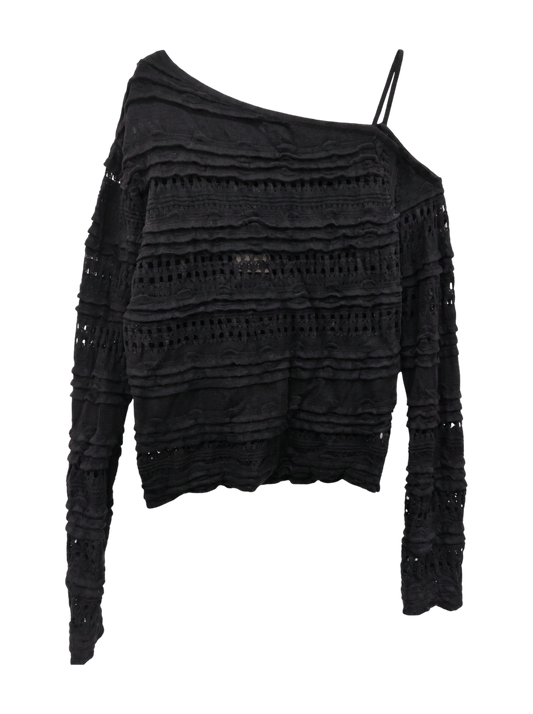 RANDOM STRIPE OFF SHOULDER TOP
