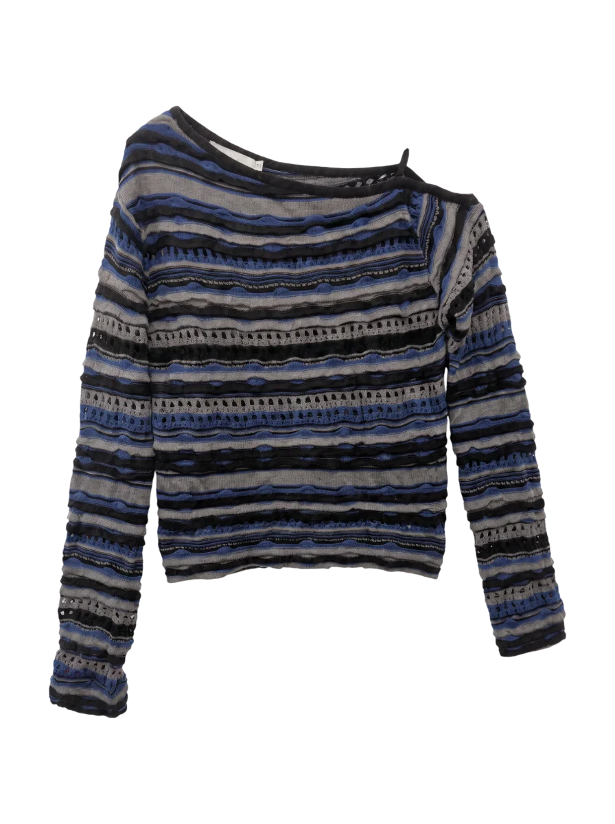 RANDOM STRIPE OFF SHOULDER TOP