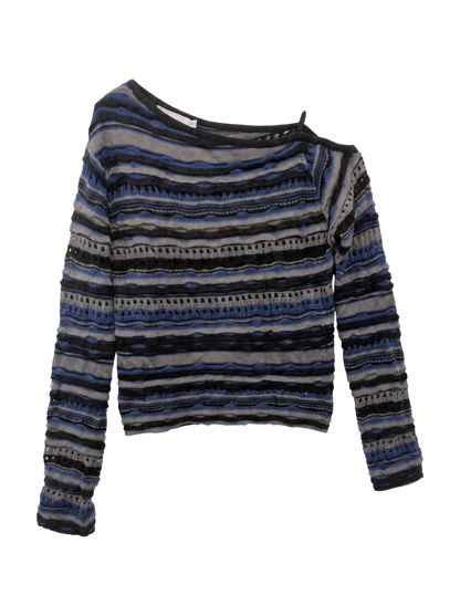 RANDOM STRIPE OFF SHOULDER TOP