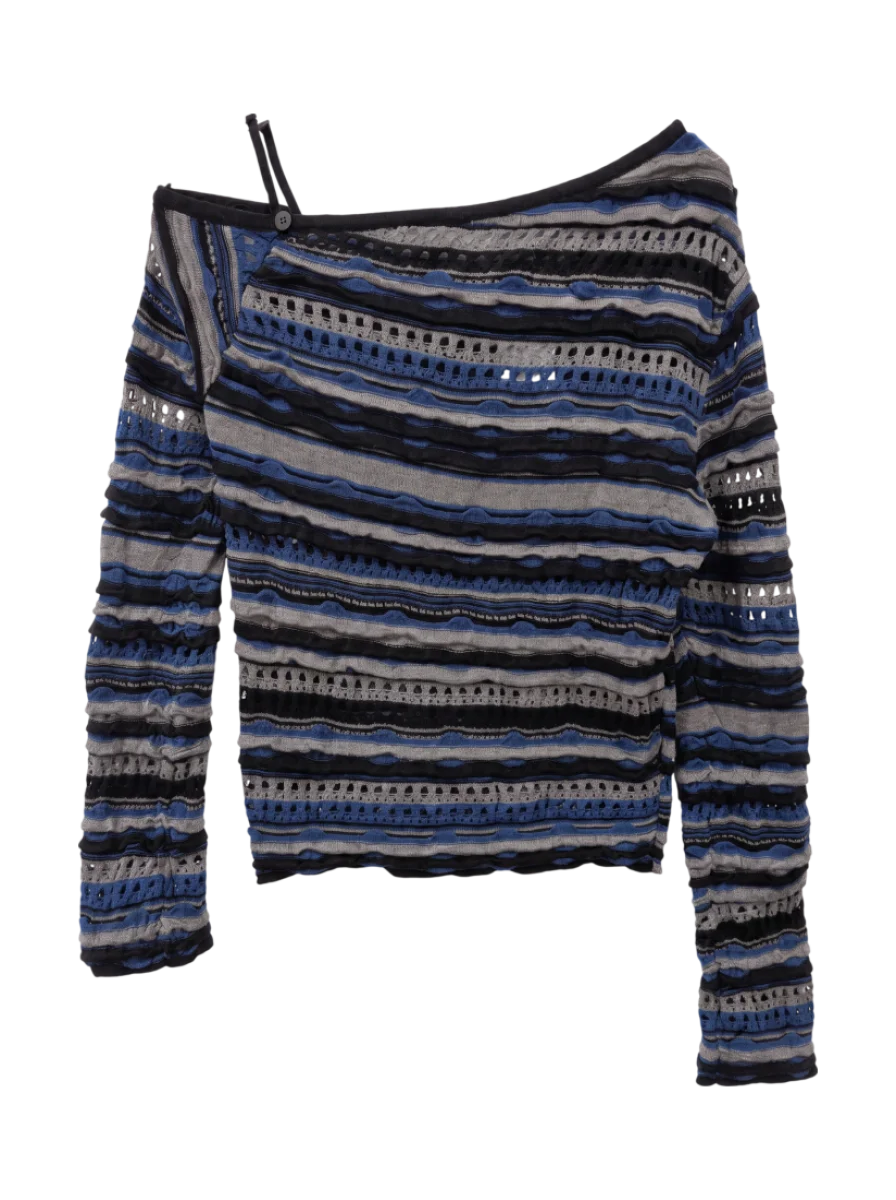 RANDOM STRIPE OFF SHOULDER TOP