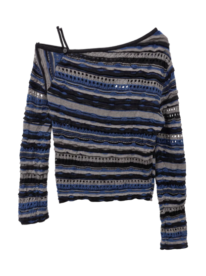 RANDOM STRIPE OFF SHOULDER TOP
