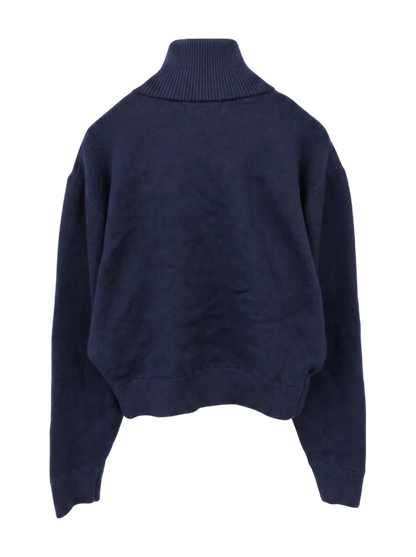 LETTERED HALF ZIP SWEATER