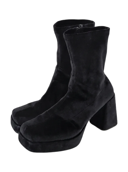 STRETCH BLOCK HEEL BOOTS