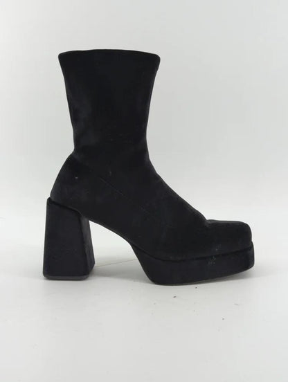 STRETCH BLOCK HEEL BOOTS