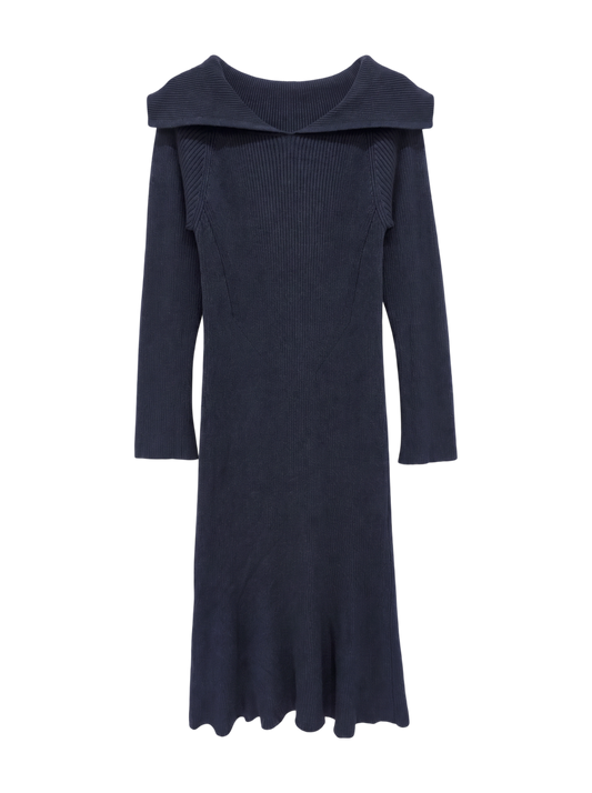 BIG COLLAR KNIT DRESS