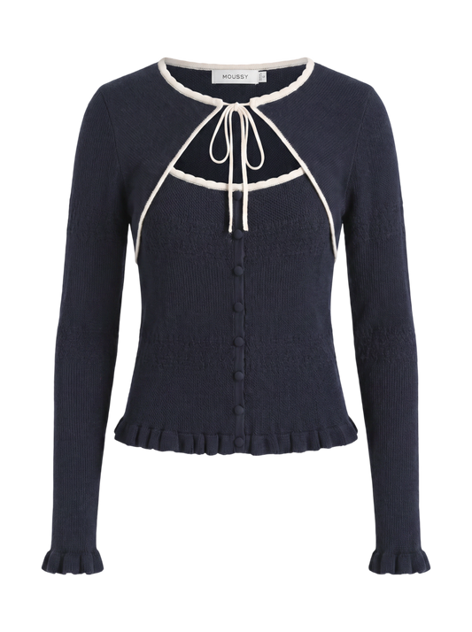BOW DESIGN LAYERED KNIT