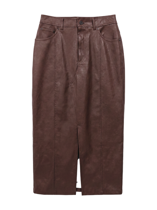 FAUX  LEATHER NARROW SKIRT