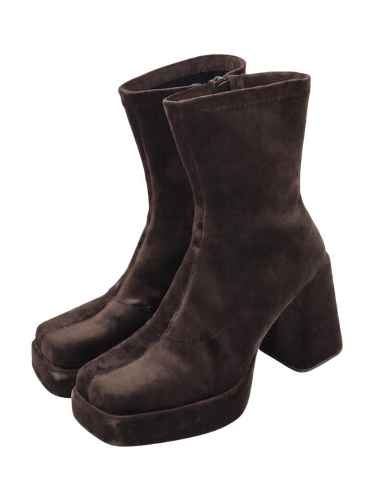 STRETCH BLOCK HEEL BOOTS